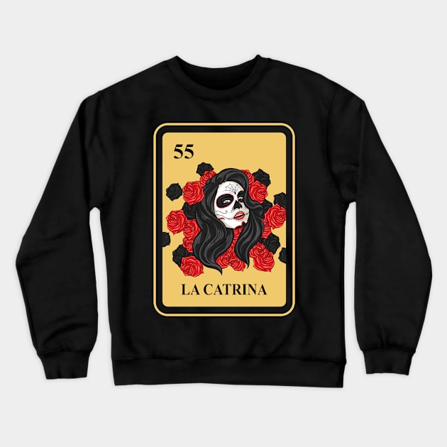 Mexican La Catrina lottery traditional halloween Crewneck Sweatshirt by FunnyphskStore